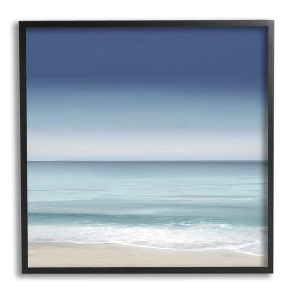 Stupell Industries Blue Coastal Gradient Sky Nature Painting Black Framed Art Print Wall Art, 12 x 12
