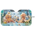 thumbnail image 3 of Xixirimido Car Windshield Sun Shade Universal Fit for SUV Truck Sedan Auto Front Window Sunshade Sun Visor Block UV Rays Keep Cool Car Accessories, Octopus Floral Coal Undersea, 3 of 8