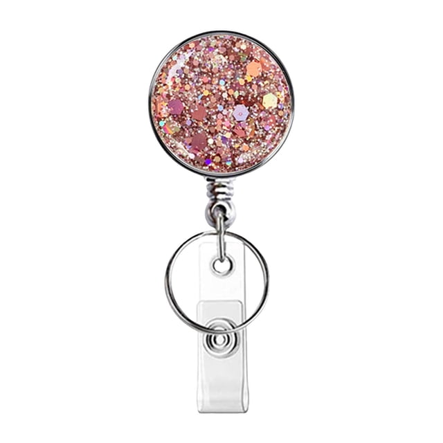 Dsscvnef Retractable Badge Holder Lightweight Card Reel with Key Ring Belt Clip for Teacher Student ID