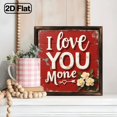 thumbnail image 6 of 2D Flat 1pc Romantic Valentine Art Decorative Sign 'I Love You More' 8x8 Inch Wooden Sign, Farmhouse Wall Plaques for Kitchen, Entrance, Cafe, Office DeskWall Decor, Perfect for Valentine'S Day, 6 of 9