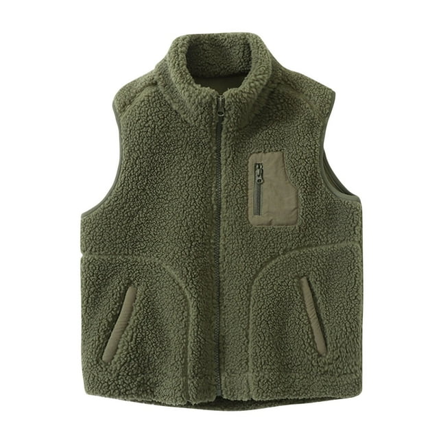 Vest for Men, Childrens Solid Color Nylon Long Sleeves Round Neck