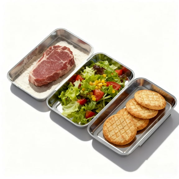 COSANO Stainless Steel Breading Tray Set Metal Food Trays for Marinating Coating Oven Safe Stackable, Send Goods from Local Warehouse