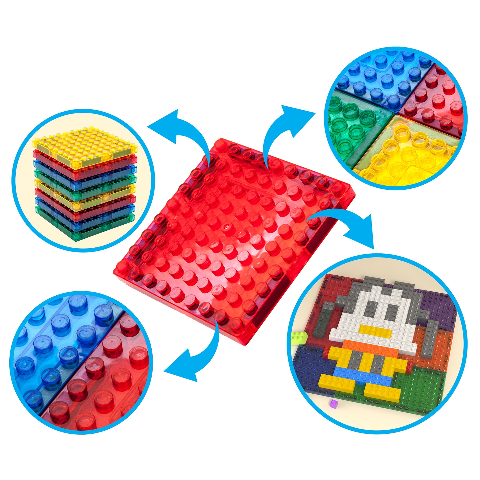 PicassoTiles 63 Pcs Magnetic Building Block Tiles with 2 Character Figures Construction Stacking STEM 3D Toy Set Creative Educational Learning Kit