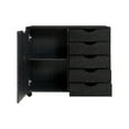 thumbnail image 2 of Naomi Home Wooden Office File Storage Cabinet with Wheels, Distressed Black, 1 Unit, 2 of 7