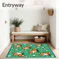 thumbnail image 3 of ODIKA 8'x10' Machine Washable Non-Slip Area Rug, Enchanted Woodland Gathering with Cute Forest Creatures and Botanical Swirls High Traffic Rug with Pad, Orange, 681526, 3 of 8