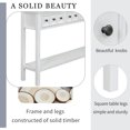 thumbnail image 5 of Rustic Entryway Console Table with 4 Drawers and Bottom Storage Shelf, Long, Narrow, Elegant Design Hallway Table with Wide Desktop, Solid Wood Sofa Table with Knobs & Square Legs, Antique White, 5 of 7