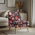 thumbnail image 3 of HELLHERO Floral Print Armless Accent Chair Cover, Anti Scratch Elastic Bottom Stain Protection Soft Slipcover for Dining Room and Bedroom, 3 of 8