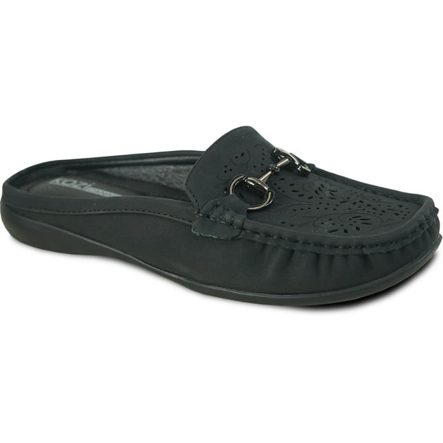 kozi Mule Plate de Confort pour Femmes ML3251 Mocassin Décontracté à Enfiler avec Bout Rond Moc