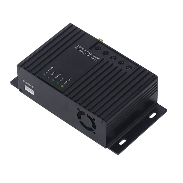 Controlador de Cargador Solar MPPT, Pantalla Inteligente, Controlador de Carga de Batería Dual de 12 V, Carcasa de Aleación de Aluminio, para Vehículos Recreate, Automóviles