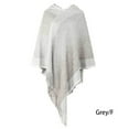 thumbnail image 4 of Qarigey Poncho de invierno para mujer, Jersey de punto a rayas, chal con borlas, fiesta de moda, fiesta en la playa, accesorios para fotos, Abrigos y chamarras Gris, 4 of 6