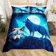 thumbnail image 1 of Juego de Funda Nórdica Tamaño Queen, Juego de Ropa de Cama de 3 Piezas con Paisaje de Noche de Luna para Niños y Adolescentes, 1 of 8