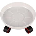 thumbnail image 4 of 10" Plant Caddy with Rolling Wheels, Heavy Duty Plant Stand on Casters for Planters, Wheeled Plant Roller Base for Indoor Outdoor Flower Pot, White, 4 of 7