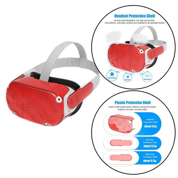 Protectores de casco Cubiertas frontales de ojos Cubiertas 2 Carcasa de protección lateral izquierda y derecha rojo