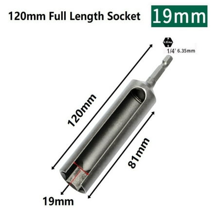 

120mm Nut Driver 1/4Inch Quick-Change Hex Shank Slotted Drill Bit Socket Wrench