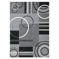 thumbnail image 3 of Modern Washable Area Rug 5x7 Contemporary Geometric Circles Carpet with Non-Slip Backing for Living Room, Low Pile Indoor Floor Mat for Bedroom Dining Room, Gray, 3 of 7