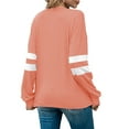 thumbnail image 5 of HAPIMO Long Shirts for Women,Women's Casual V-Neck Solid Color Striped Patchwork Loose Pullover Plus Sized Blouse Tops Teen Grils Fashion Clothes Orange XL, 5 of 8