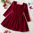 thumbnail image 4 of Gunia Birthday Dress For Girls Teen Kids Solid Lace Long Sleeve Trendy Princess Dresses Cute 2-3 Years, 4 of 9