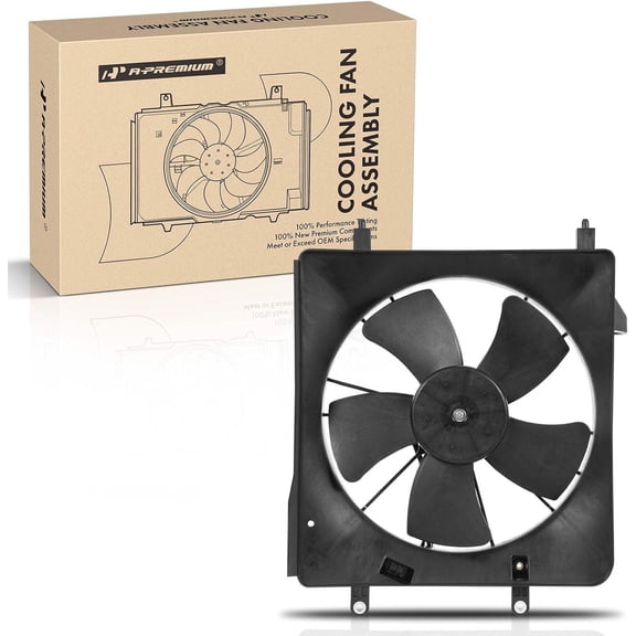 A-Premium Engine Radiator Cooling Fan Assembly Compatible with Acura TSX 2004 2005 2006 2007 2008, L4 2.4L Left Side, Replace# 19015RBB003, 19020PNA003
