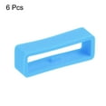 thumbnail image 3 of Uxcell 6pack Watch Strap Loop Fastener Rings 26mm Rubber Watch Holder Keeper Light Blue, 3 of 6