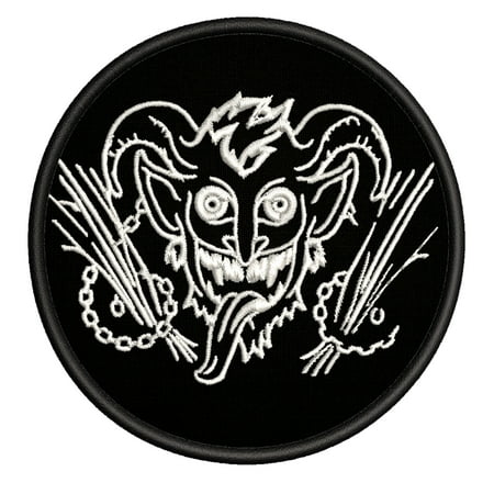 Christmas Stocking Panels To Sew Krampus Embroidered DIY Iron on or Sew-on Decorative Patch Badge Emblem Appliques Holiday Stocking Christmas Series ()