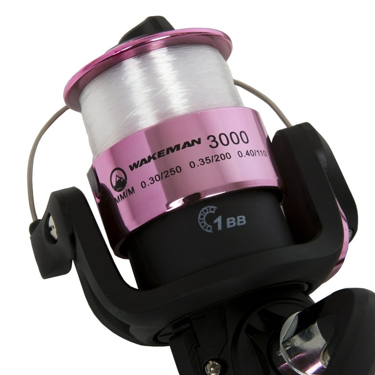 Wakeman Pink 78 inch Spinning Rod and Reel Combo