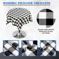 thumbnail image 4 of Buffalo Plaid Tablecloth 35 х 35" - Black and White Checkered Tablecloth Style, Machine Washable Polyester, Waterproof, Easy to Care, Durable Small Table Cloth for Indoor & Outdoor Dining Table Use, 4 of 6
