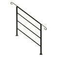 IVV 4 Step Handrails for Outdoor Steps, Wrought Iron Stair Railing
