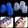 thumbnail image 2 of 4Pcs/Set Fingertip Protectors For Ukulele Guitar S M L Transparent Blue Color Silicone Finger Guards Guitar He Qiyong unisex, 2 of 2