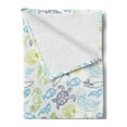 thumbnail image 2 of Under the Sea Soft Flannel Fleece Blanket, Illustration of Various Sea Creatures Drawn by Hand Maritime Items, Cozy Plush for Indoor and Outdoor Use, 50" x 60", White and Multicolor, by Ambesonne, 2 of 5