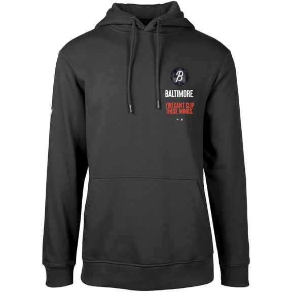 Men's Levelwear Black Baltimore Orioles City Connect Podium Baseline Pullover Hoodie