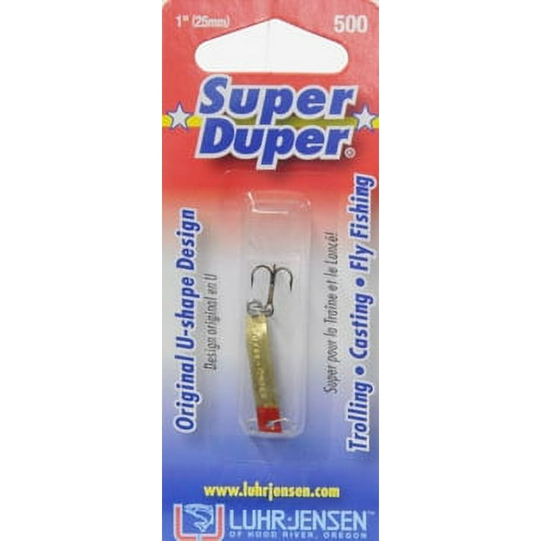 Luhr Jensen Super Duper Casting/Trolling U-Shaped Spoon Lure 1 1/16oz  Brass/Red Head 