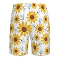 thumbnail image 6 of Kdxio Sunflowers Pattern Mens Casual Shorts - Drawstring Summer Beach Sports Shorts for Men, 6 of 9