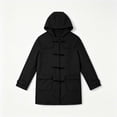 thumbnail image 5 of Ceisia Men's Solid Duffle Coat Hooded Toggle Button Long Wool Blend Overcoat With Side Pockets For Outdoor Wear Gift, 5 of 5