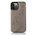 thumbnail image 4 of Compatible with iPhone 14 Pro Case Wallet with Card Holder,Embossed Butterfly Pattern PU Leather Double Magnetic Buttons Flip Shockproof Protective Cover for iPhone 14 Pro 6.1 Inch, Gray, 4 of 9