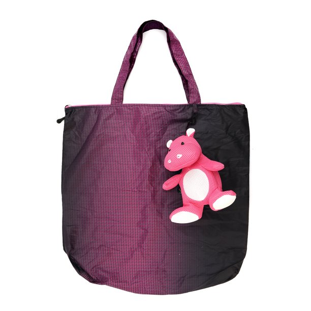 Vietsbay Pink Hippo Turns into a Tote Bag Adorable Mesh Fabric