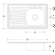 thumbnail image 2 of Fregadero Cocina Empotrar 1 Tina Eb 87x54x18 C101n Izq Eb Técnica Línea Clásica, 2 of 2