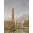 thumbnail image 2 of Edward Angelo Goodall 12x14 Gold Ornate Wood Frame and Double Matted Museum Art Print Titled - Piazzetta San Marco, Venice (1889), 2 of 4