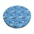 thumbnail image 6 of Uemuo Blue Fish Pattern Round Bar Stool Seat Covers Washable Stool Cushion Slipcover Elastic Bar Chair Covers-, 6 of 7