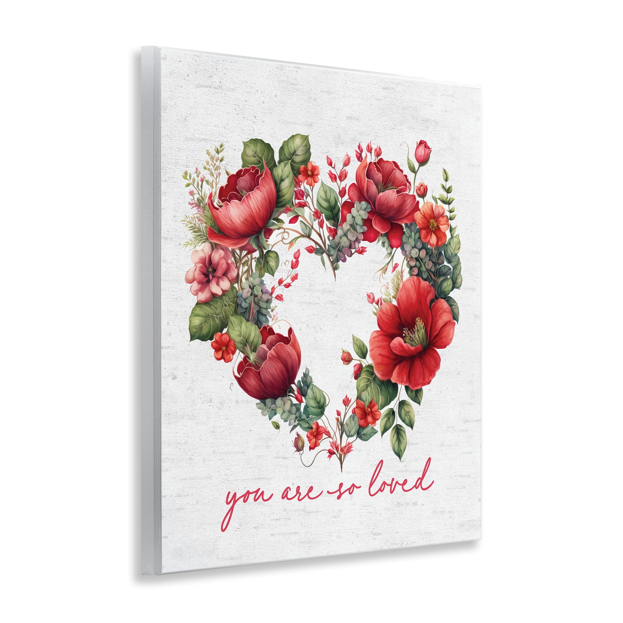 Stupell Industries Loved Heart Wreath Botanical & Floral Painting Unframed Art Print Wall Art, 11 x 14