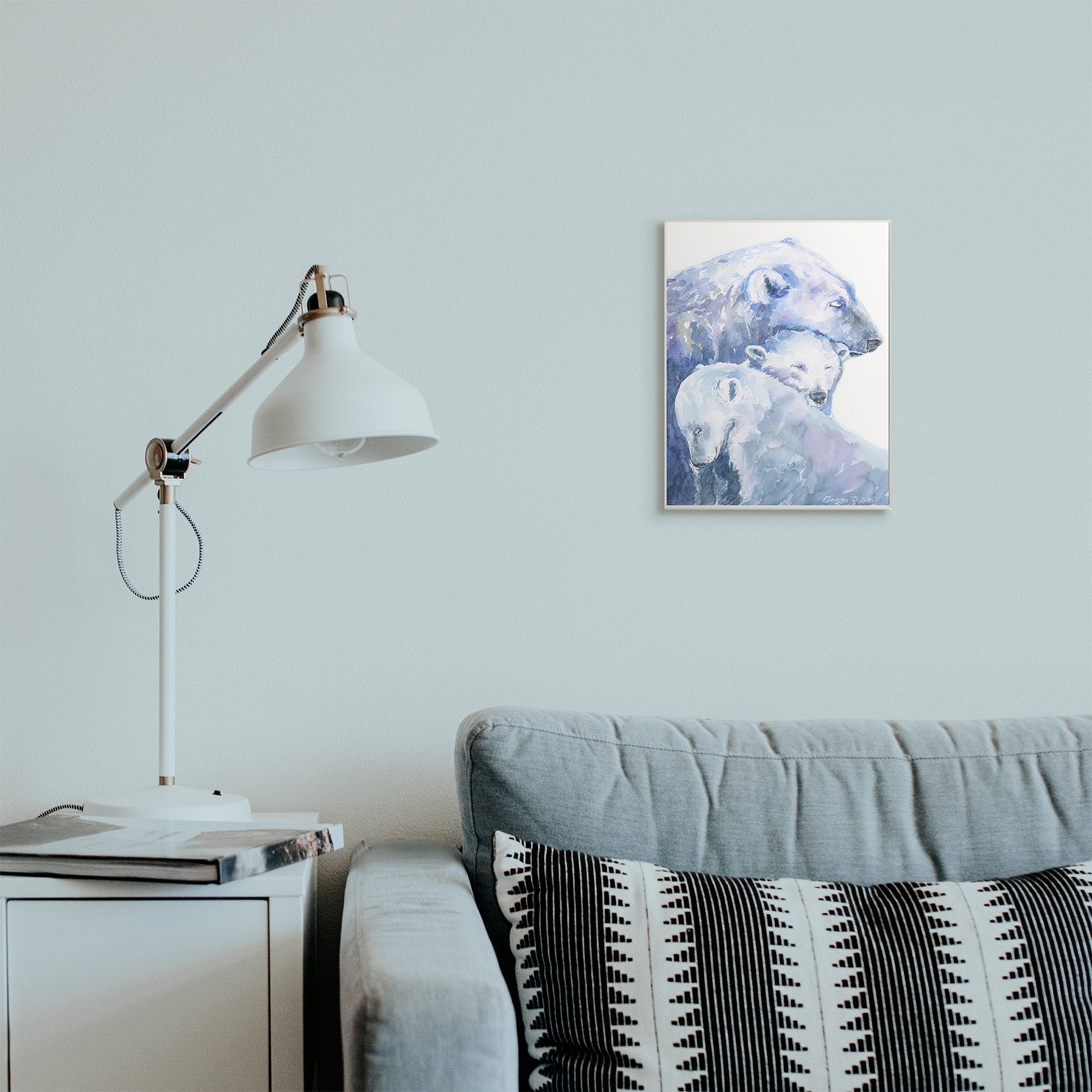 Stupell Industries Polar Bear Family Arctic Hug Portrait Wall Plaque, 10 x 15, Design by George Dyachenko