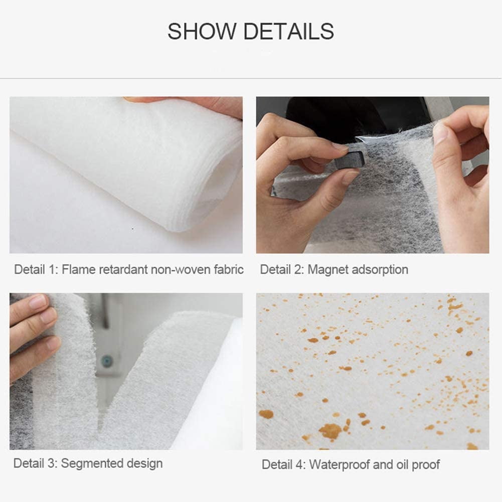 Elowen Cooker Hood Grease Filter Paper Range Hood Filter Paper Non Woven Grease Filter Sheets for Kitchen Range Hood Oil Filter Universal Oil Absorbing Filter Paper Home Kitchen