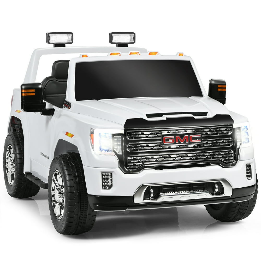 Gymax 12V Licensed GMC Kids Ride On Car 2Seater Truck w/ Remote Control White Gymax 12V Licensed GMC Kids Ride On Car 2Seater Truck w/ Remote Control White