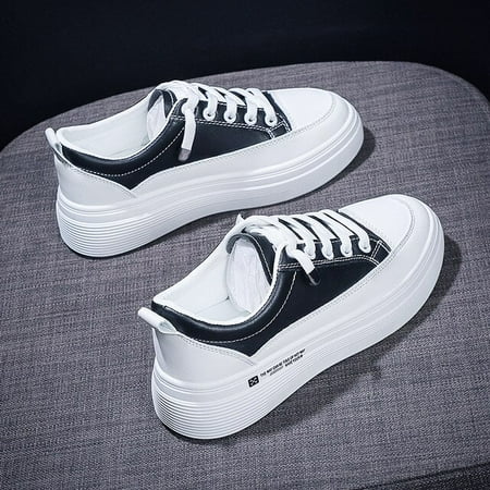 

Women Sneakers 2021 Fashion Breathble Vulcanized Shoes Women Pu leather Platform Shoes Women Lace up Casual Shoes White2021