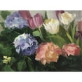thumbnail image 3 of Strube, Ling 18x15 Black Modern Framed Museum Art Print Titled - Hydrangeas and Tulips, 3 of 5