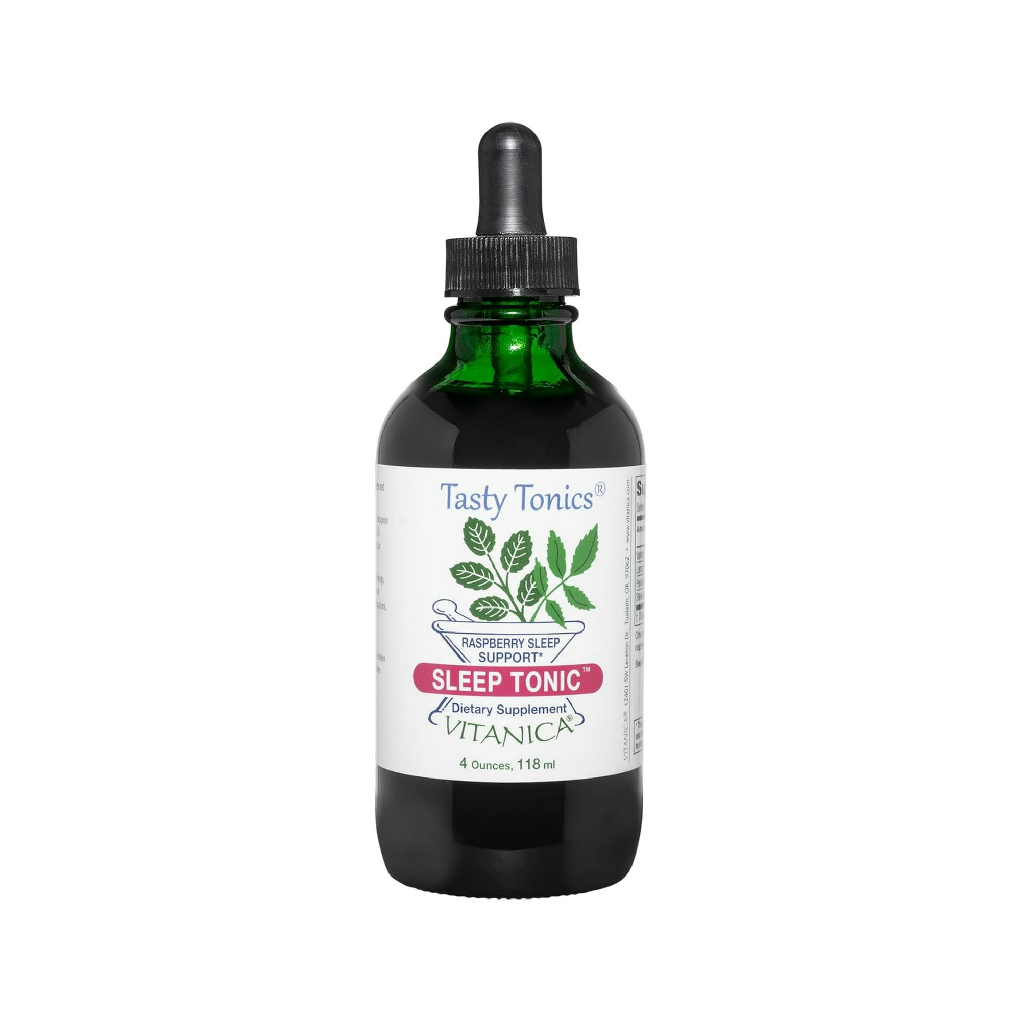Vitanica Sleep Tonic, Natural Liquid Sleep Aid Supplement, Dr. Formulated, Organic Relaxation and Calm Support for Adults, Stress Relief, Valerian Root, Lemon Balm, Passion Flower, Vegan, 4 Ounce