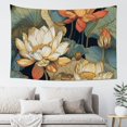 thumbnail image 5 of RKSupls Christmas Tapestry Wall Art, Lotus Flower Hanging Tapestry Decoration for Happy New Year Bedroom, Living Room, Dorm, Apartment Home Decor,60*40in, 5 of 5