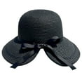thumbnail image 1 of Sombrero de paja con lazo de 56 a 58 cm de circunferencia, sombrero de paja para mujer, sombrero de paja para playa de verano, sombrero para el sol con ala grande, sombrero para el sol, 1 of 5