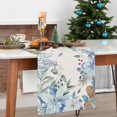 thumbnail image 2 of Winter Blue Poinsettia Table Runner Christmas Floral Berries Table Runners Kitchen Dinning Xmas Table Decoration for Holiday Farmhouse Rustic Home Party Indoor Outdoor 13x72 Inch, 2 of 6