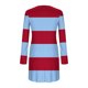 thumbnail image 2 of TaTaai Women's V Neck Long Sleeve Dress Striped Print with Ruffle Trim Elastic High Waist with Belt Casual Fall Winter Outfits Gift, 2 of 5