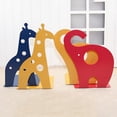 thumbnail image 4 of Sujetalibros de metal antideslizantes para la habitación de los niños y la decoración de la oficina, juego de 2 adorables sujetalibros de jirafa amarilla, 4 of 4